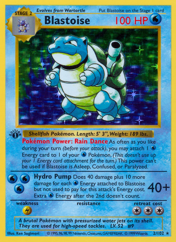 Blastoise (2/102) (Shadowless) [Base Set 1st Edition] | Fandemonia Ltd