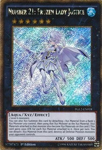 Number 21: Frozen Lady Justice [PGL2-EN018] Gold Secret Rare | Fandemonia Ltd