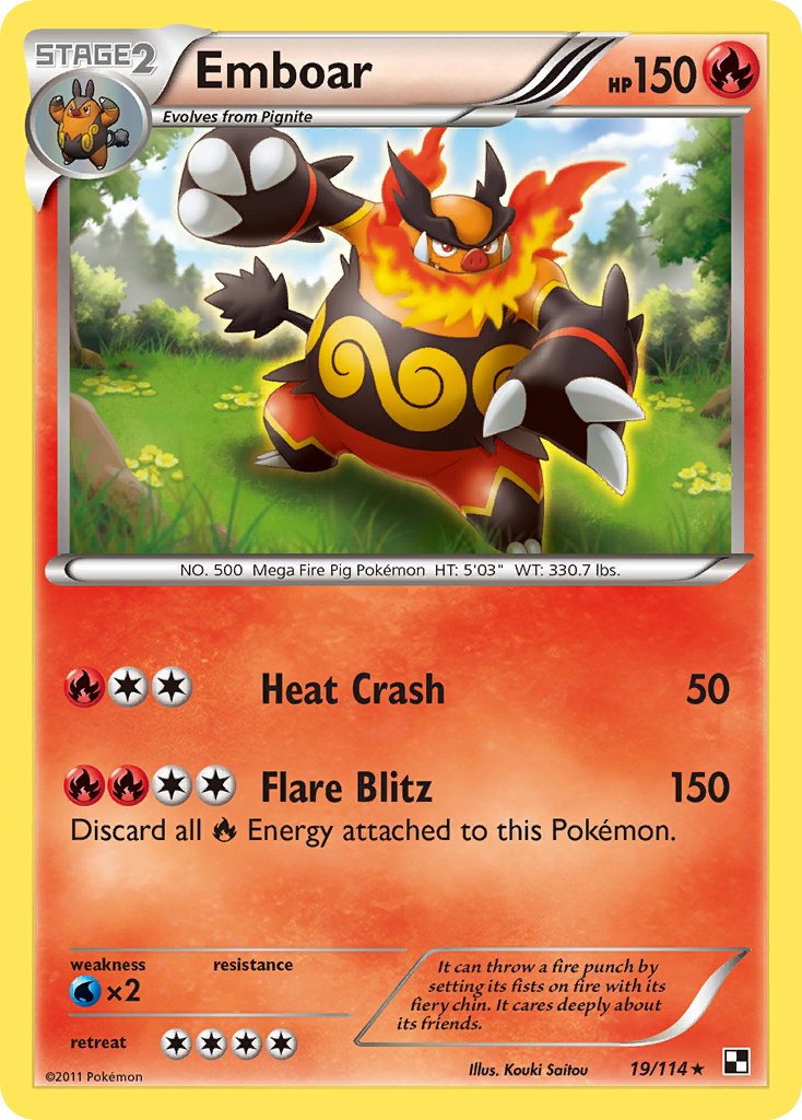 Emboar (19/114) (Theme Deck Exclusive) [Black & White: Base Set] | Fandemonia Ltd