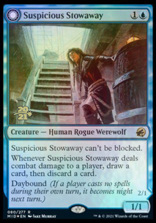 Suspicious Stowaway // Seafaring Werewolf [Innistrad: Midnight Hunt Prerelease Promos] | Fandemonia Ltd