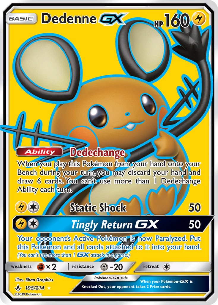 Dedenne GX (195/214) [Sun & Moon: Unbroken Bonds] | Fandemonia Ltd