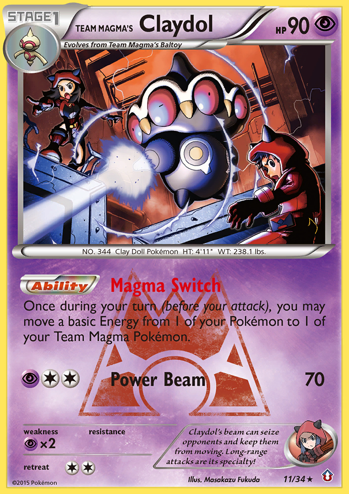 Team Magma's Claydol (11/34) [XY: Double Crisis] | Fandemonia Ltd