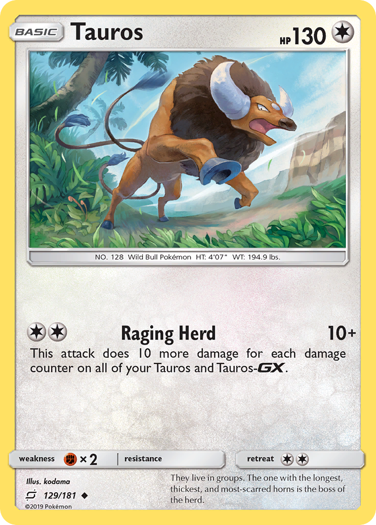 Tauros (129/181) [Sun & Moon: Team Up] | Fandemonia Ltd