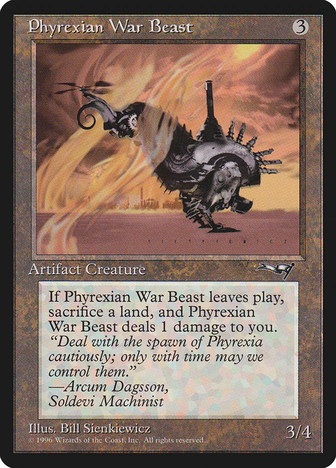 Phyrexian War Beast (Signature on Right) [Alliances] | Fandemonia Ltd