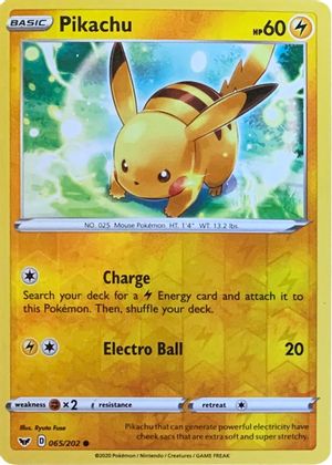 Pikachu (065/202) (Reverse Cosmos Holo) [Sword & Shield: Base Set] | Fandemonia Ltd