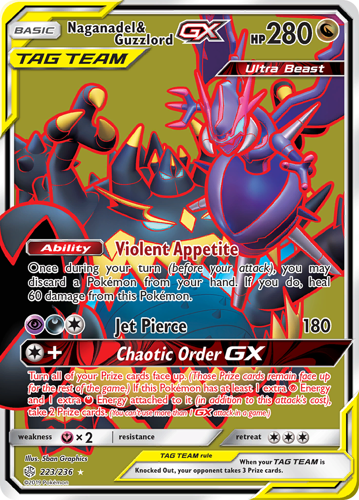 Naganadel & Guzzlord GX (223/236) [Sun & Moon: Cosmic Eclipse] | Fandemonia Ltd