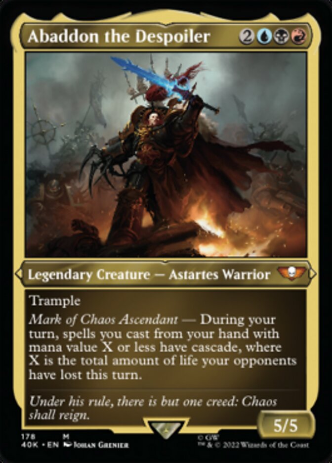 Abaddon the Despoiler (Display Commander) (Surge Foil) [Universes Beyond: Warhammer 40,000] | Fandemonia Ltd