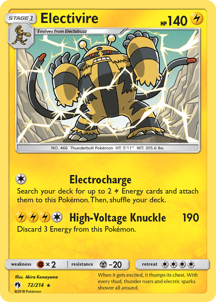 Electivire (72/214) [Sun & Moon: Lost Thunder] | Fandemonia Ltd