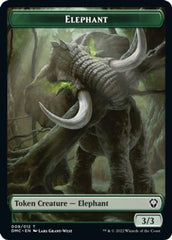 Elephant // Treasure Double-sided Token [Dominaria United Commander Tokens] | Fandemonia Ltd