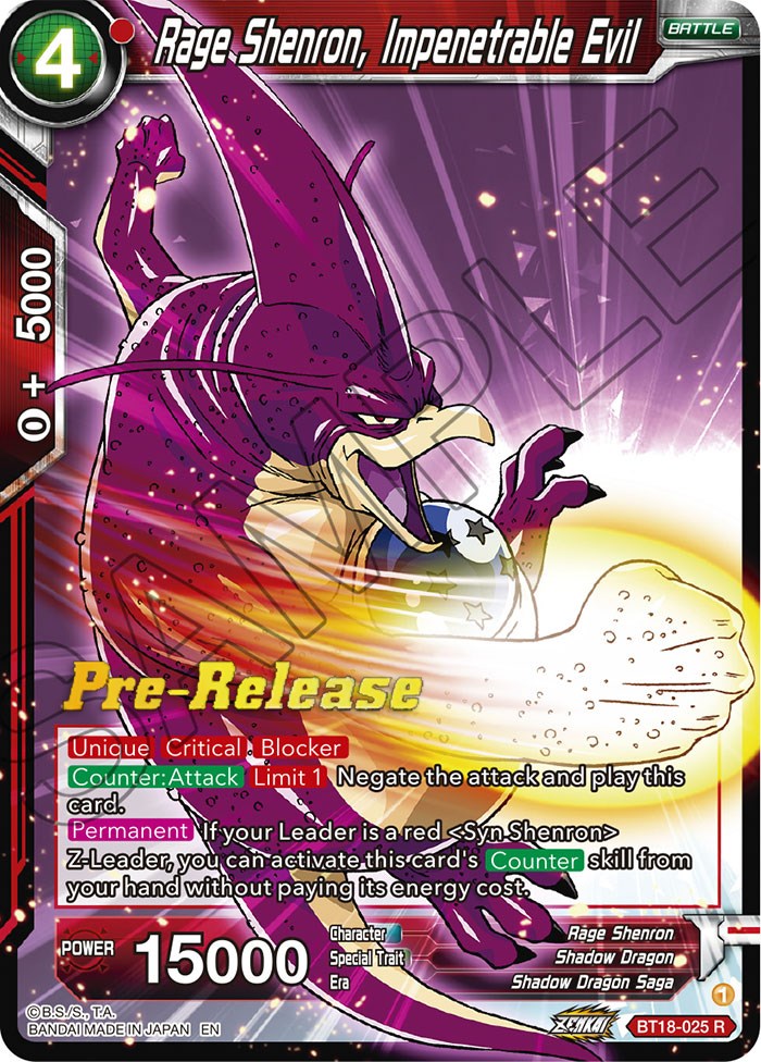 Rage Shenron, Impenetrable Evil (BT18-025) [Dawn of the Z-Legends Prerelease Promos] | Fandemonia Ltd