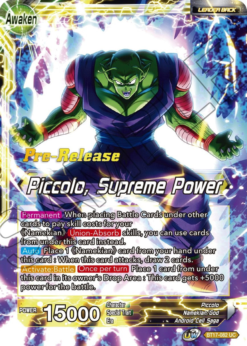 Piccolo // Piccolo, Supreme Power (BT17-082) [Ultimate Squad Prerelease Promos] | Fandemonia Ltd