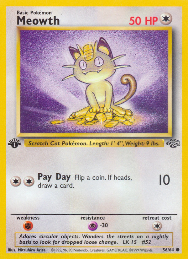 Meowth (56/64) [Jungle 1st Edition] | Fandemonia Ltd