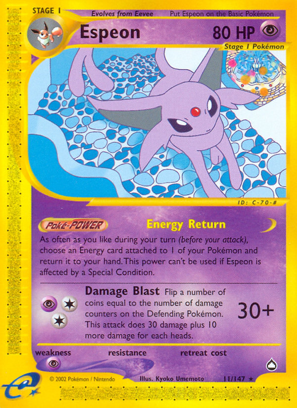 Espeon (11/147) [Aquapolis] | Fandemonia Ltd