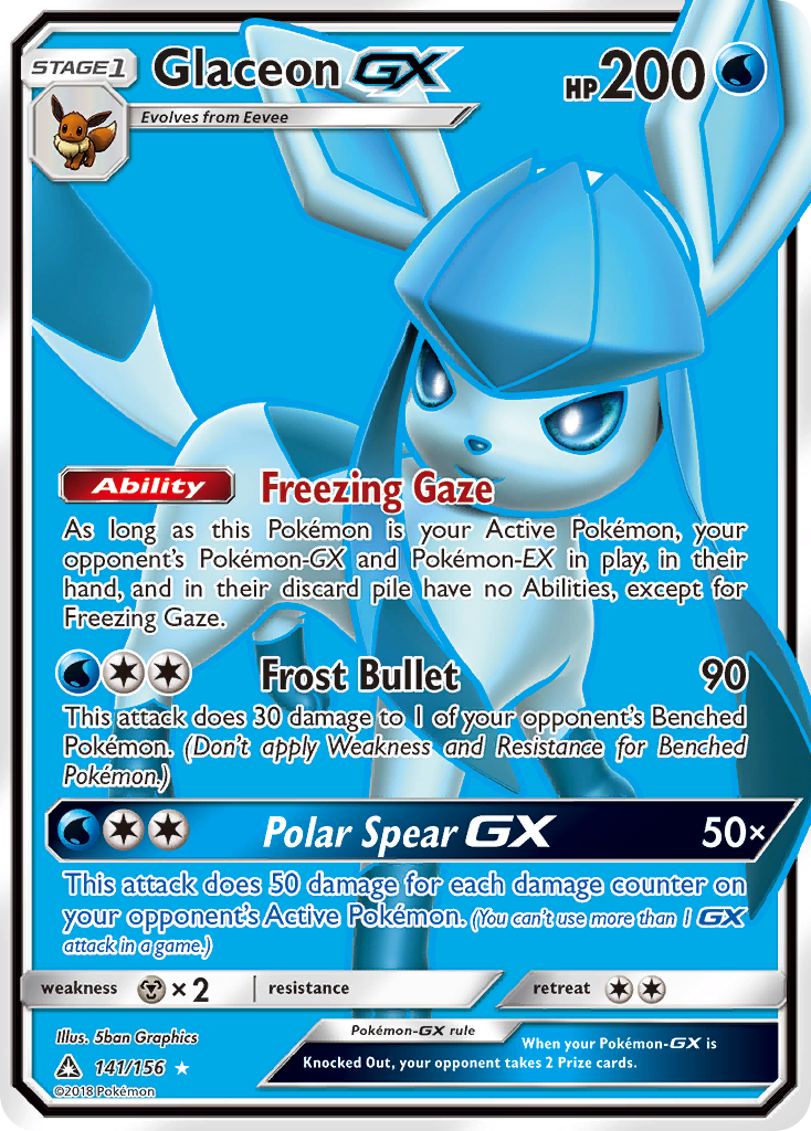 Glaceon GX (141/156) [Sun & Moon: Ultra Prism] | Fandemonia Ltd