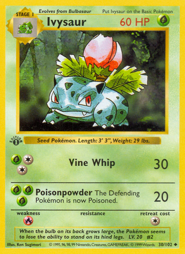 Ivysaur (30/102) (Shadowless) [Base Set 1st Edition] | Fandemonia Ltd