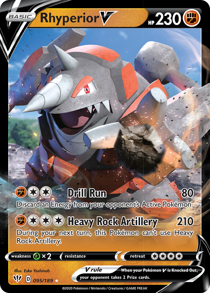 Rhyperior V (095/189) [Sword & Shield: Darkness Ablaze] | Fandemonia Ltd