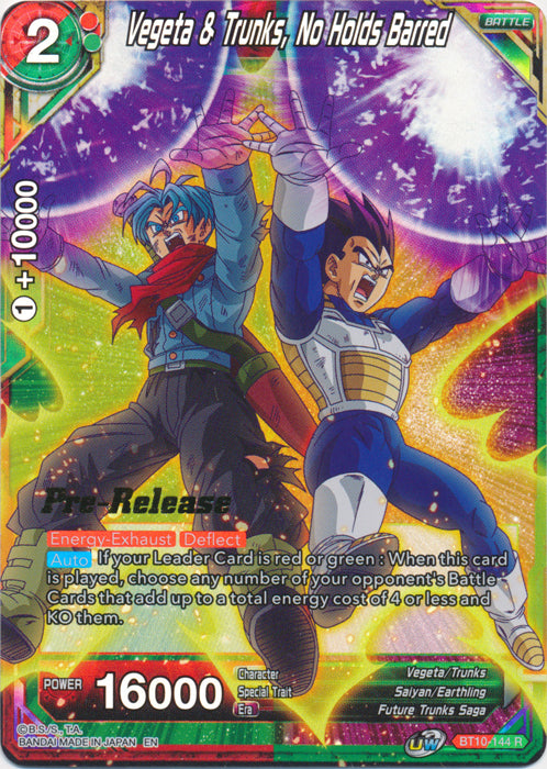 Vegeta & Trunks, No Holds Barred (BT10-144) [Rise of the Unison Warrior Prerelease Promos] | Fandemonia Ltd