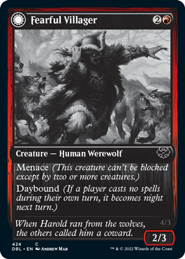 Fearful Villager // Fearsome Werewolf [Innistrad: Double Feature] | Fandemonia Ltd