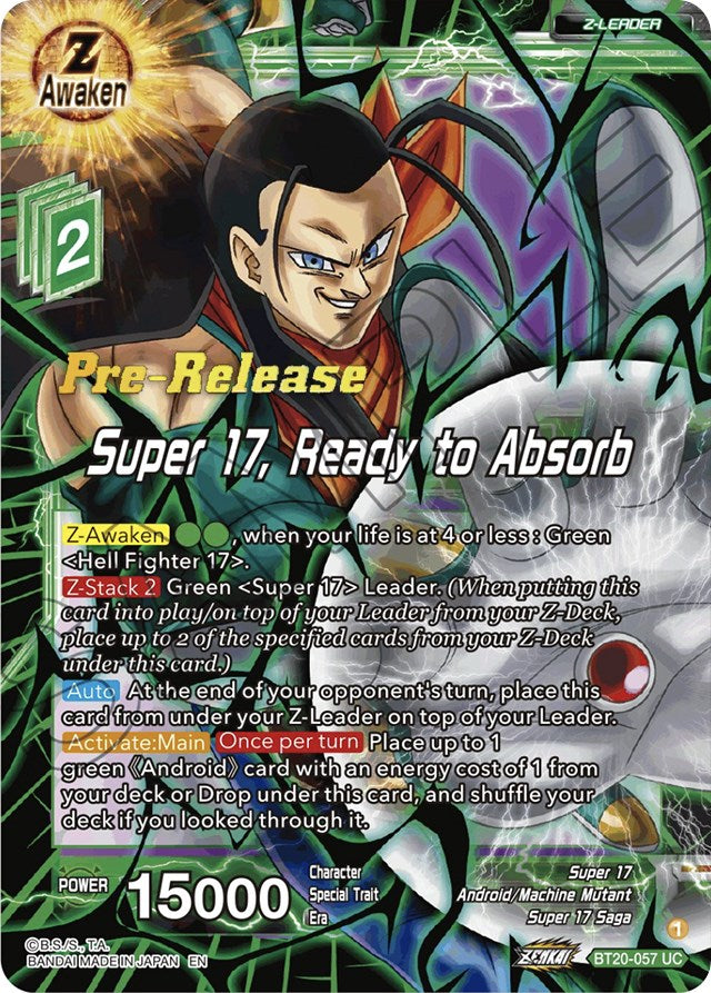 Super 17, Ready to Absorb (BT20-057) [Power Absorbed Prerelease Promos] | Fandemonia Ltd