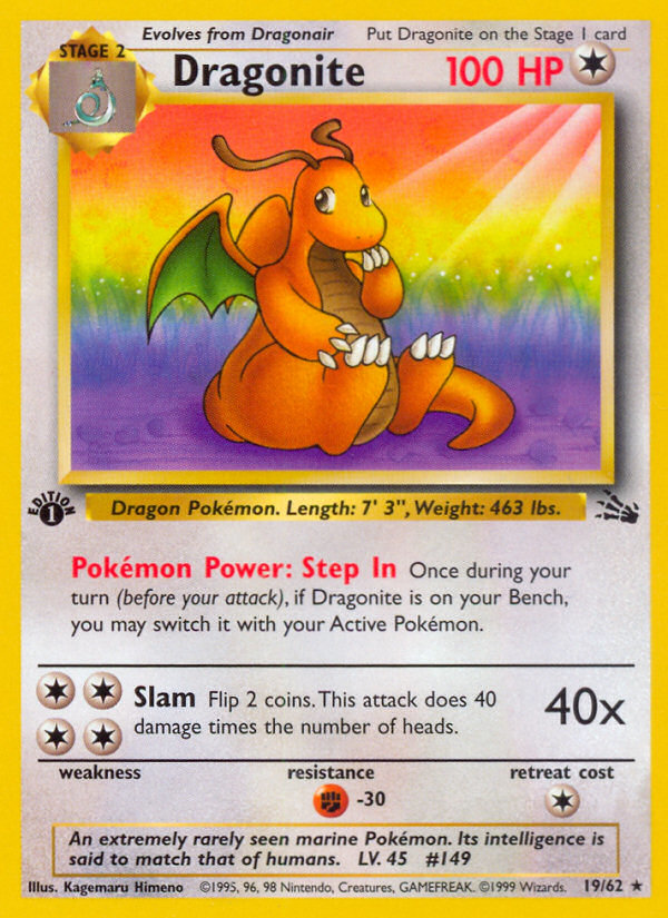 Dragonite (19/62) [Fossil 1st Edition] | Fandemonia Ltd