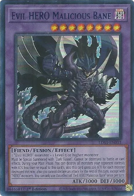 Evil HERO Malicious Bane (Blue) [LDS3-EN033] Ultra Rare | Fandemonia Ltd