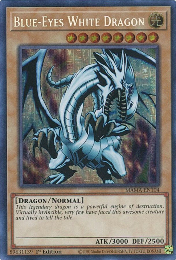 Blue-Eyes White Dragon [MAMA-EN104] Secret Pharaoh's Rare | Fandemonia Ltd