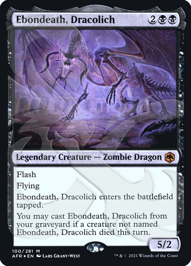 Ebondeath, Dracolich (Ampersand Promo) [Dungeons & Dragons: Adventures in the Forgotten Realms Promos] | Fandemonia Ltd