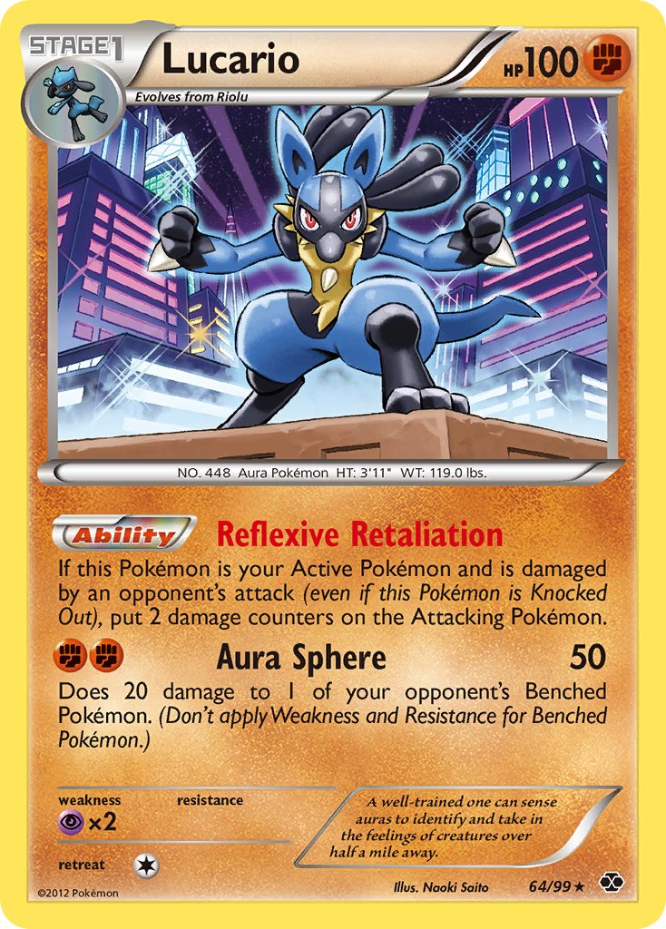 Lucario (64/99) (Cosmos Holo) (Blister Exclusive) [Black & White: Next Destinies] | Fandemonia Ltd