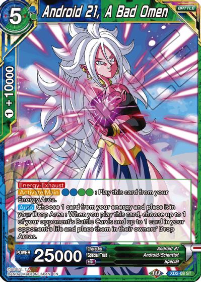 Android 21, A Bad Omen (Reprint) (XD2-08) [Battle Evolution Booster] | Fandemonia Ltd