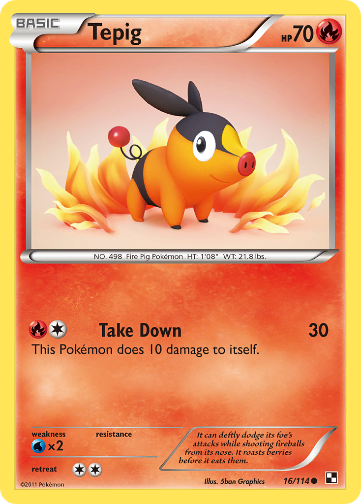 Tepig (16/114) [Black & White: Base Set] | Fandemonia Ltd