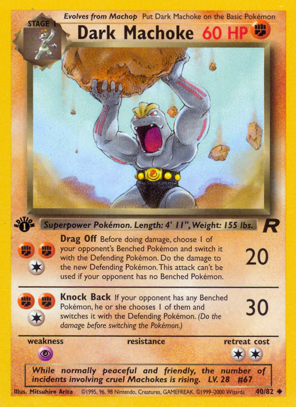 Dark Machoke (40/82) [Team Rocket 1st Edition] | Fandemonia Ltd