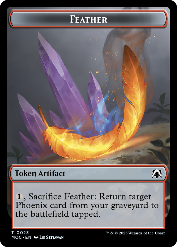 Feather // Servo Double-Sided Token [March of the Machine Commander Tokens] | Fandemonia Ltd