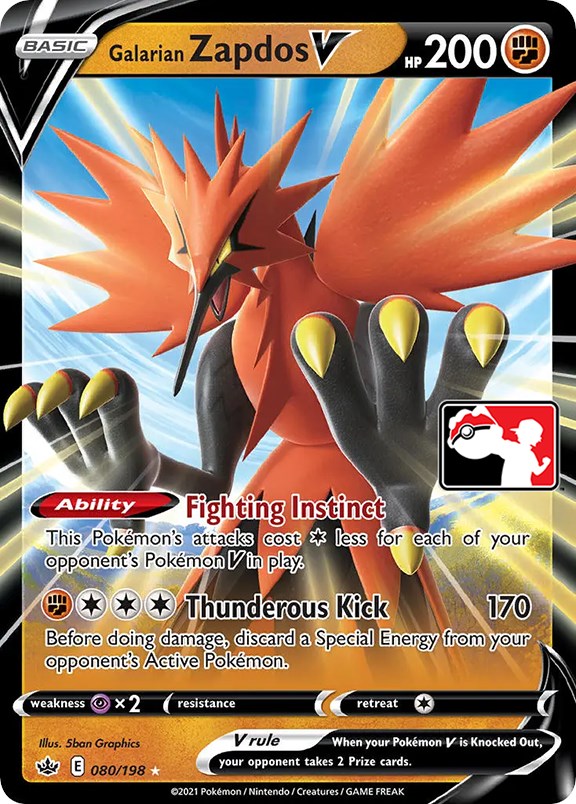 Galarian Zapdos V (080/198) [Prize Pack Series One] | Fandemonia Ltd