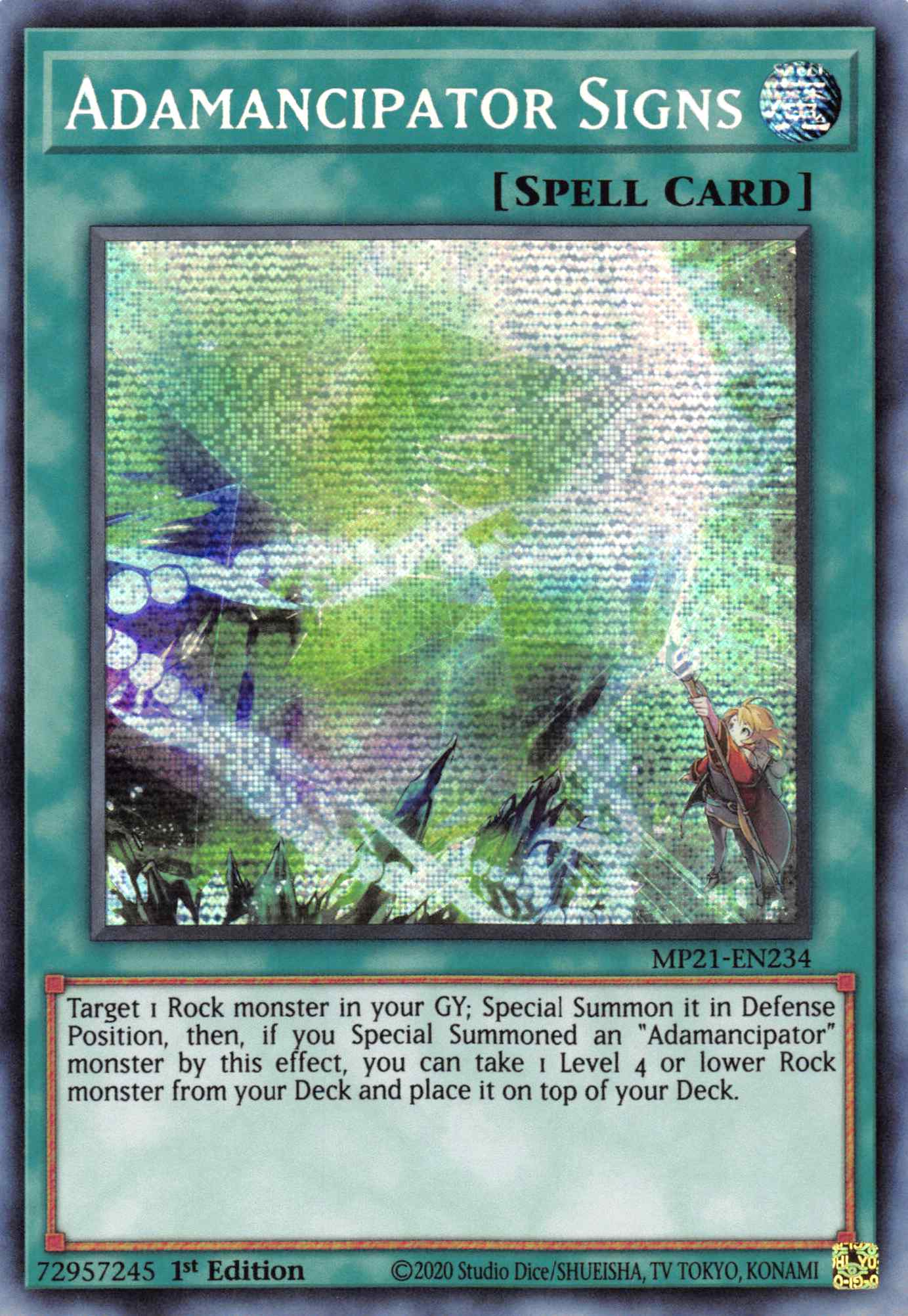 Adamancipator Signs [MP21-EN234] Prismatic Secret Rare | Fandemonia Ltd