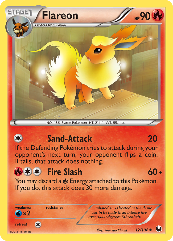 Flareon (12/108) [Black & White: Dark Explorers] | Fandemonia Ltd