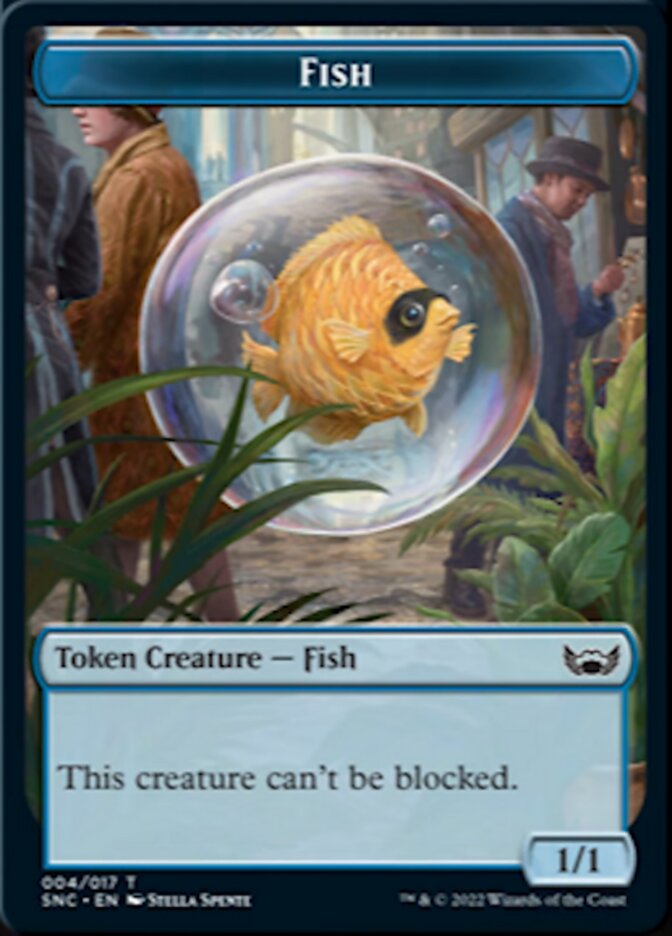 Fish // Wizard Double-sided Token [Streets of New Capenna Tokens] | Fandemonia Ltd