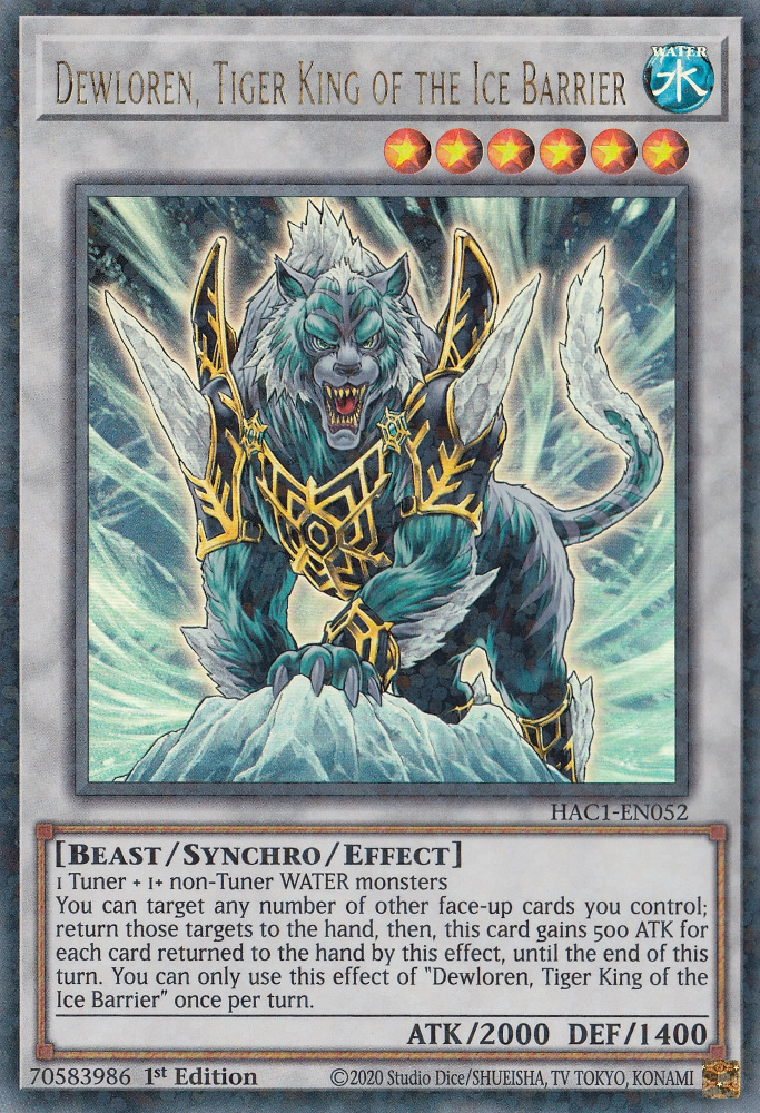 Dewloren, Tiger King of the Ice Barrier (Duel Terminal) [HAC1-EN052] Parallel Rare | Fandemonia Ltd