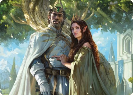 Aragorn and Arwen, Wed Art Card [The Lord of the Rings: Tales of Middle-earth Art Series] | Fandemonia Ltd