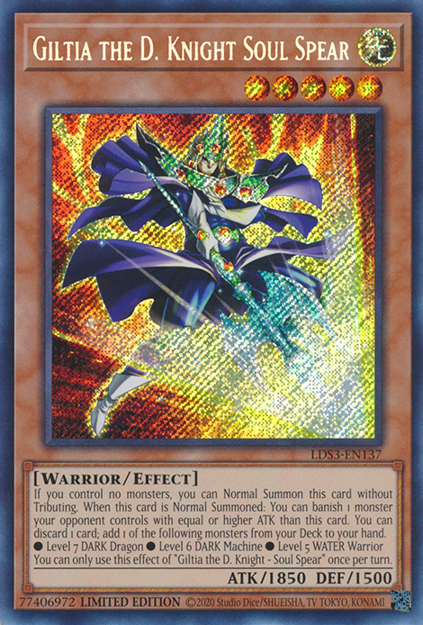 Giltia the D. Knight Soul Spear [LDS3-EN137] Secret Rare | Fandemonia Ltd