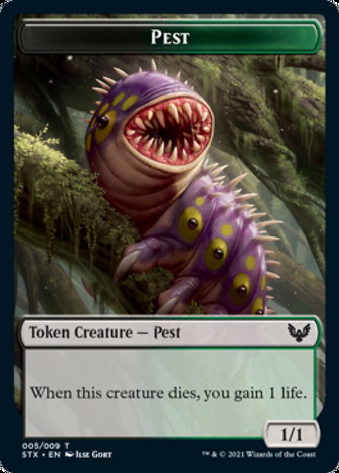 Pest Token [Strixhaven: School of Mages Tokens] | Fandemonia Ltd