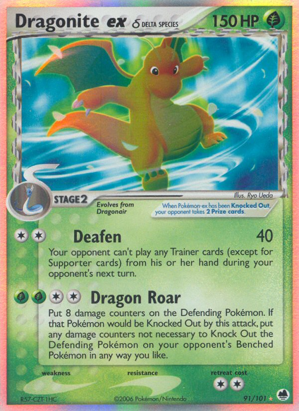 Dragonite ex (91/101) (Delta Species) [EX: Dragon Frontiers] | Fandemonia Ltd