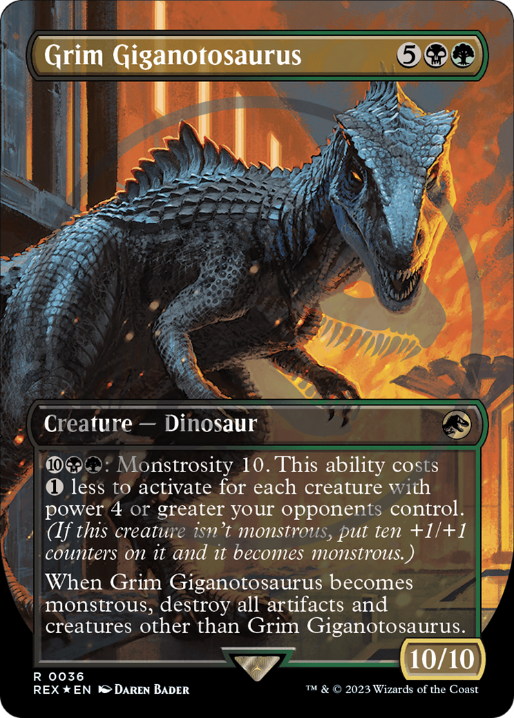 Grim Giganotosaurus Emblem (Borderless) [Jurassic World Collection Tokens] | Fandemonia Ltd