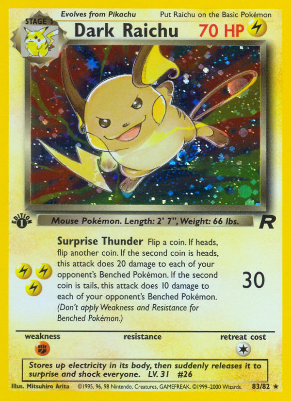 Dark Raichu (83/82) [Team Rocket 1st Edition] | Fandemonia Ltd