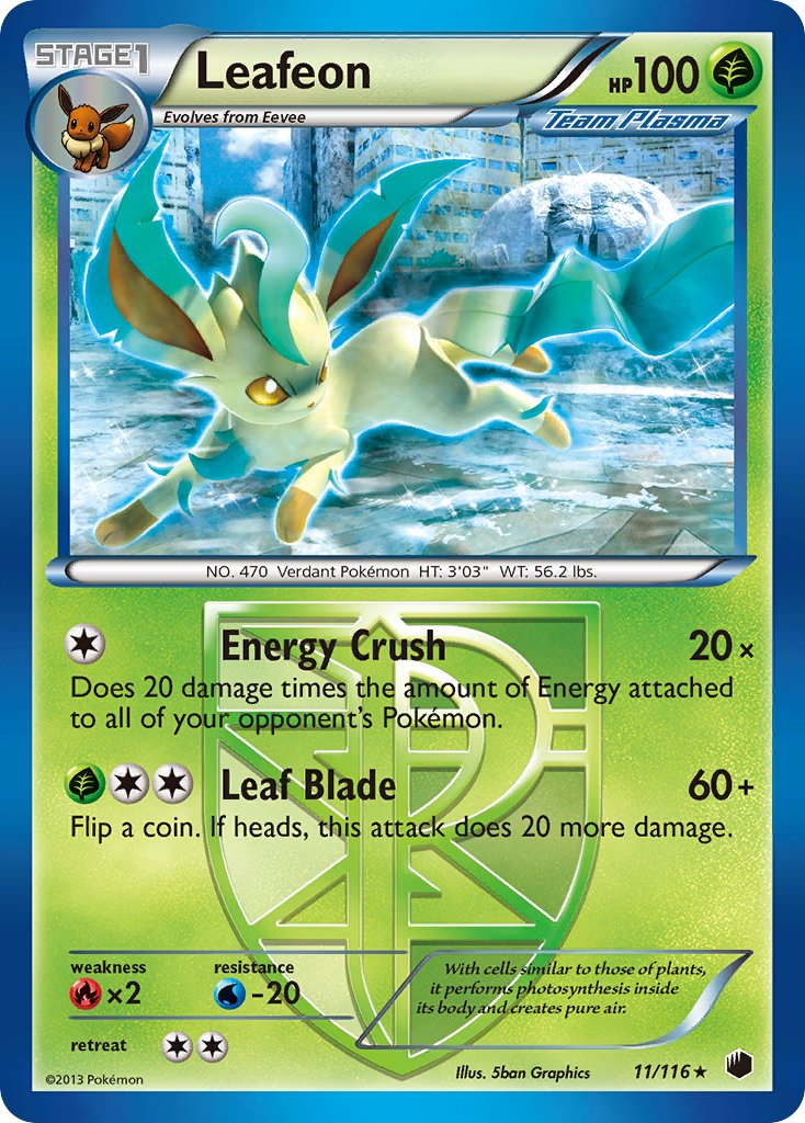 Leafeon (11/116) (Theme Deck Exclusive) [Black & White: Plasma Freeze] | Fandemonia Ltd