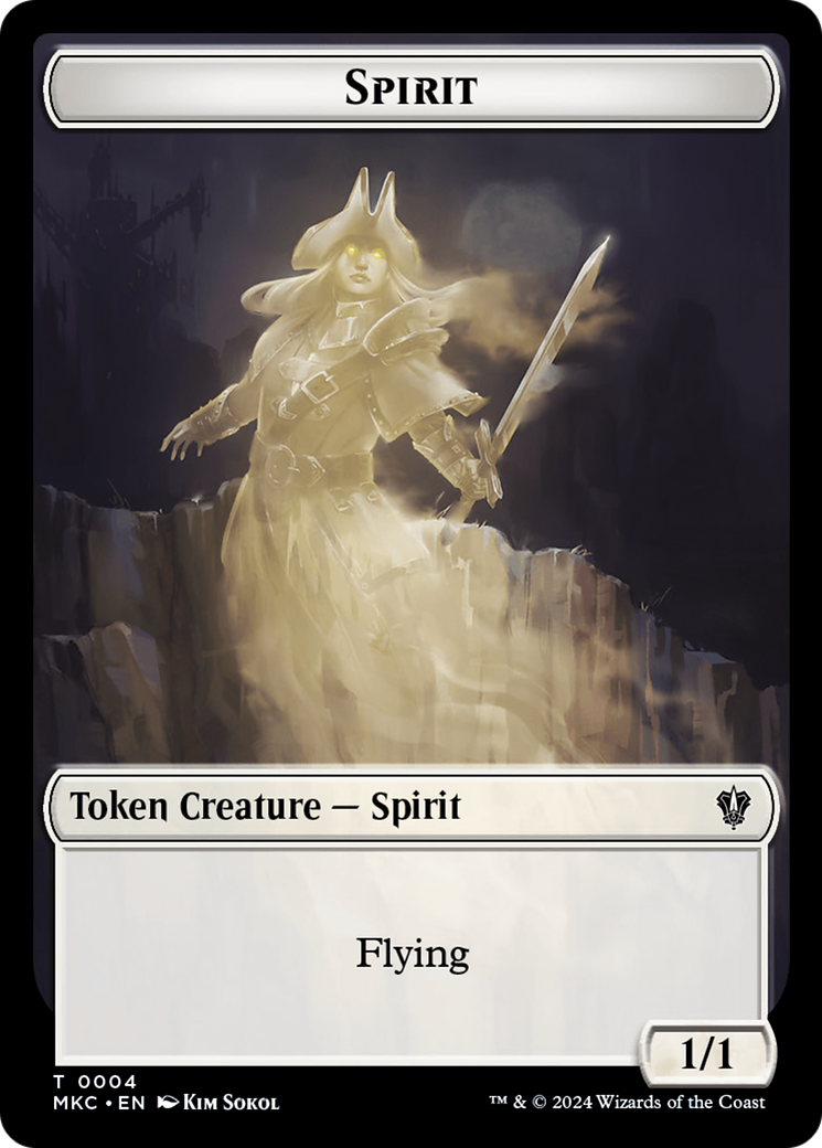 Spirit // Phyrexian Germ Double-Sided Token [Murders at Karlov Manor Commander Tokens] | Fandemonia Ltd