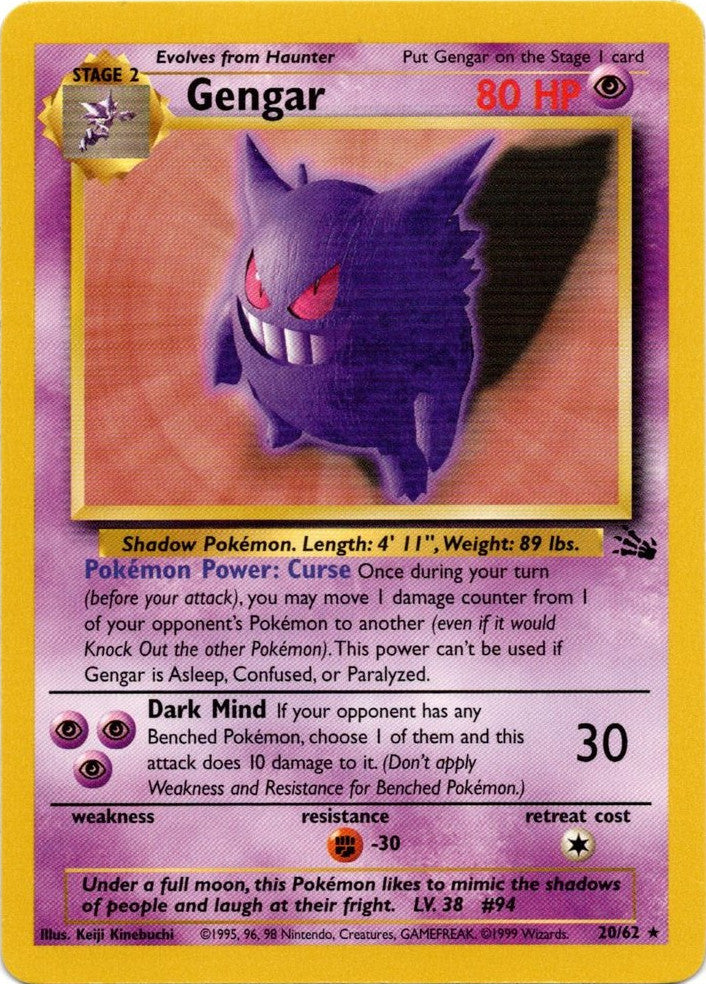 Gengar (20/62) [Fossil Unlimited] | Fandemonia Ltd