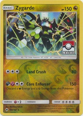 Zygarde (100/147) (League Promo) [Sun & Moon: Burning Shadows] | Fandemonia Ltd