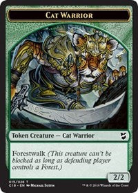 Cat Warrior // Elemental Double-sided Token [Commander 2018 Tokens] | Fandemonia Ltd