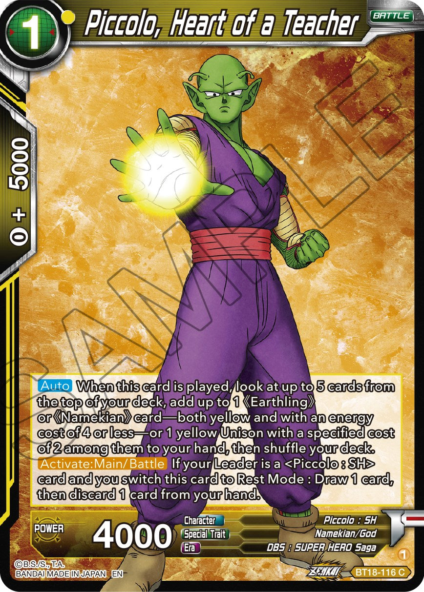 Piccolo, Heart of a Teacher (BT18-116) [Dawn of the Z-Legends] | Fandemonia Ltd