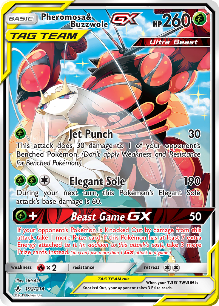 Pheromosa & Buzzwole GX (192/214) [Sun & Moon: Unbroken Bonds] | Fandemonia Ltd